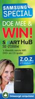 SPECIAL DOE MEE & WIN! SE-208BW. s Werelds eerste WiFi DVD- en CD speler Z.O.Z. Maak kans op één van de 10 SMARTHub s! Onbezorgd computeren