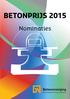 BETONPRIJS 2015. Nominaties