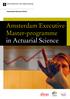 Amsterdam Executive Master-programme in Actuarial Science