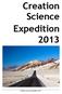 Creation Science Expedition 2013