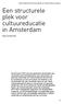 Een structurele plek voor cultuureducatie in Amsterdam