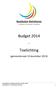 Budget 2014 - Toelichting