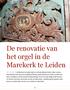 De renovatie van het orgel in de Marekerk te Leiden