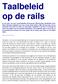 Taalbeleid op de rails