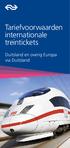 Tariefvoorwaarden internationale treintickets. Duitsland en overig Europa via Duitsland