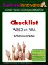 Checklist. BusinessInnovator. WBSO en RDA Administratie. Subsidie Tip van uw zakelijke ideeënpartner. Subsidie Tip.