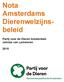 Nota Amsterdams Dierenwelzijnsbeleid. Partij voor de Dieren Amsterdam Johnas van Lammeren