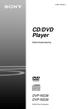 (1) CD/DVD Player. Gebruiksaanwijzing DVP-NS38 DVP-NS Sony Corporation