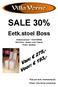 SALE 30% Eetk.stoel Boss Artikelnummer: R/B Stof kleur: streep rood / blauw Poten: wieltjes