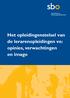 Het opleidingenstelsel van de lerarenopleidingen vo: opinies, verwachtingen en imago