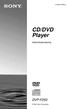 (2) CD/DVD Player. Gebruiksaanwijzing DVP-F Sony Corporation