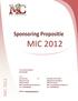 MIC Sponsoring Propositie MIC Correspondentieadres Stichting MIC