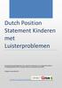 Dutch Position Statement Kinderen met Luisterproblemen