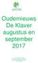 Oudernieuws De Klaver augustus en september 2017