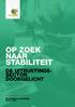OP ZOEK NAAR STABILITEIT DE UITRUSTINGS- SECTOR DOORGELICHT