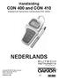 NEDERLANDS. Handleiding CON 400 and CON 410 Waterproof Hand-held Conductivity/TDS Meter