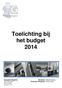 Toelichting bij het budget 2014