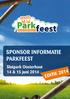 SPONSOR INFORMATIE PARKFEEST. Slotpark Oosterhout 14 & 15 juni 2014