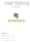 User testing Evernote