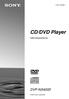 (1) CD/DVD Player. Gebruiksaanwijzing DVP-NS400D Sony Corporation