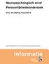 Neuropsychologisch en/of Persoonlijkheidsonderzoek Door de afdeling Psychiatrie