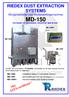 RIEDEX DUST EXTRACTION SYSTEMS Afzuiginstallaties voor houtbewerkingsmachines MD-150