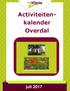 Activiteitenkalender. Overdal