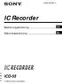 (1) IC Recorder. Bedienungsanleitung. Gebruiksaanwijzing ICD by Sony Corporation