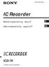 (1) IC Recorder. Bedienungsanleitung seite 2 D. Gebruiksaanwijzing pagina 2 NL ICD by Sony Corporation