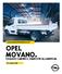 CONSUMENTENPRIJSLIJST OPEL MOVANO. CHASSIS CABINE & OMBOUW ALUMINIUM.