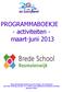 PROGRAMMABOEKJE - activiteiten - maart-juni 2013