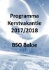 Programma Kerstvakantie 2017/2018. BSO Baloe