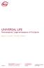 UNIVERSAL LIFE. Pensioensparen, Lange termijnsparen of Vrij Sparen. Algemene voorwaarden - PV 001/