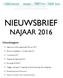 NIEUWSBRIEF NAJAAR 2016