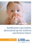 PATIËNTENINFO. Aanbevolen vaccinaties aanvullend op het schema van Kind en Gezin KINDERAFDELING