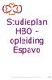 Studieplan HBO - opleiding Espavo