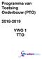 Programma van Toetsing Onderbouw (PTO) VWO 1 TTO