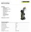 Koudwater Compactklasse HD 5/15 CX Plus. Uitrusting: Spuitpistool Easy Presshogedrukpistool. Technische gegevens