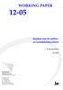 12-05 WORKING PAPER. Analyse van de rubberen kunststofnijverheid. Federaal Planbureau. B. Van den Cruyce. Juni 2005