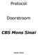 Protocol. Doorstroom. CBS Mons Sinaϊ