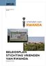 Stichting Vrienden van Rwanda BELEIDSPLAN STICHTING VRIENDEN VAN RWANDA. Beleidsplan