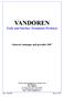 VANDOREN. Tools and Surface Treatment Products. General catalogue and pricelist 2007