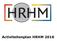 Activiteitenplan HRHM 2016