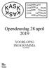 Opendeurdag 28 april 2019 VOORLOPIG PROGRAMMA