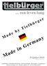 Made in Germany. ... een leven lang Made by Tielbürger. Prijslijst 2018