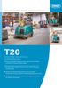 T20 KRACHTIGE INDUSTRIËLE SCHROBMACHINE. Behaal uitstekende reinigingsresultaten met intensief schrobben en MaxPro2 TM hydraulische technologie